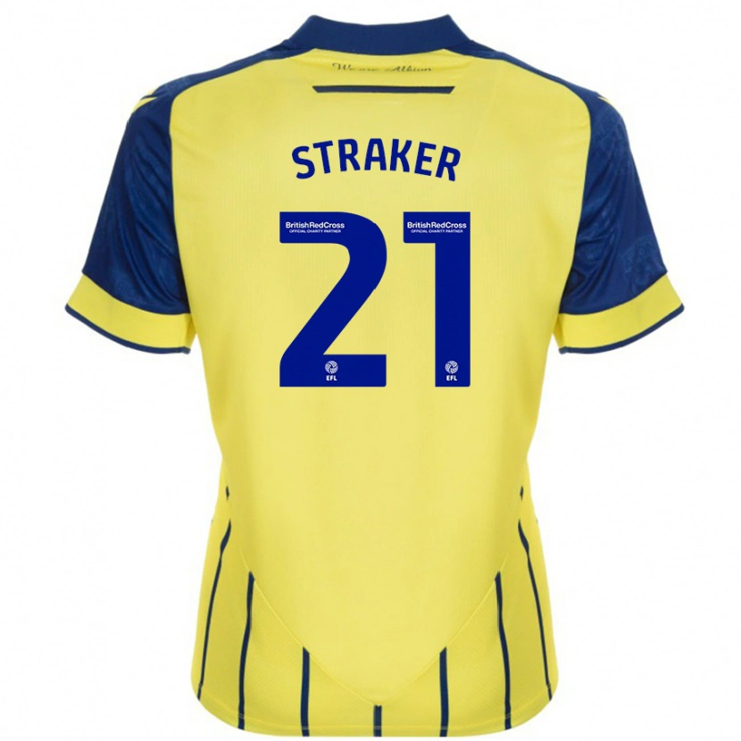 Danxen Damen Jannelle Straker #21 Gelb Blau Auswärtstrikot Trikot 2024/25 T-Shirt Schweiz