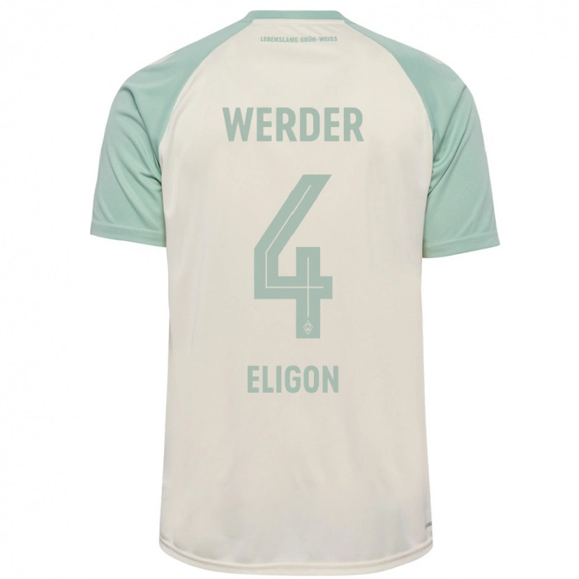 Danxen Damen Kenneth Eligon #4 Cremeweiß Hellgrün Auswärtstrikot Trikot 2024/25 T-Shirt Schweiz