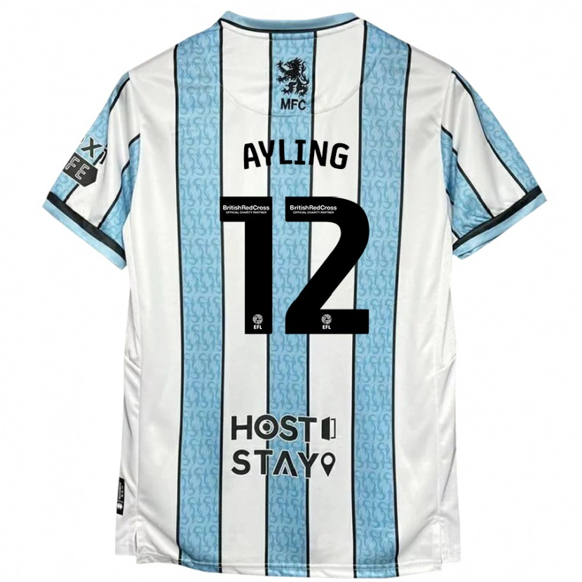 Danxen Damen Luke Ayling #12 Weiß Blau Auswärtstrikot Trikot 2024/25 T-Shirt Schweiz