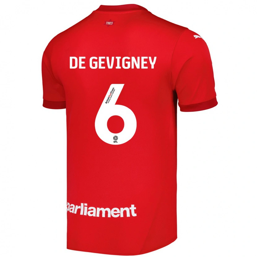 Danxen Kinder Maël De Gevigney #6 Rot Heimtrikot Trikot 2024/25 T-Shirt Schweiz