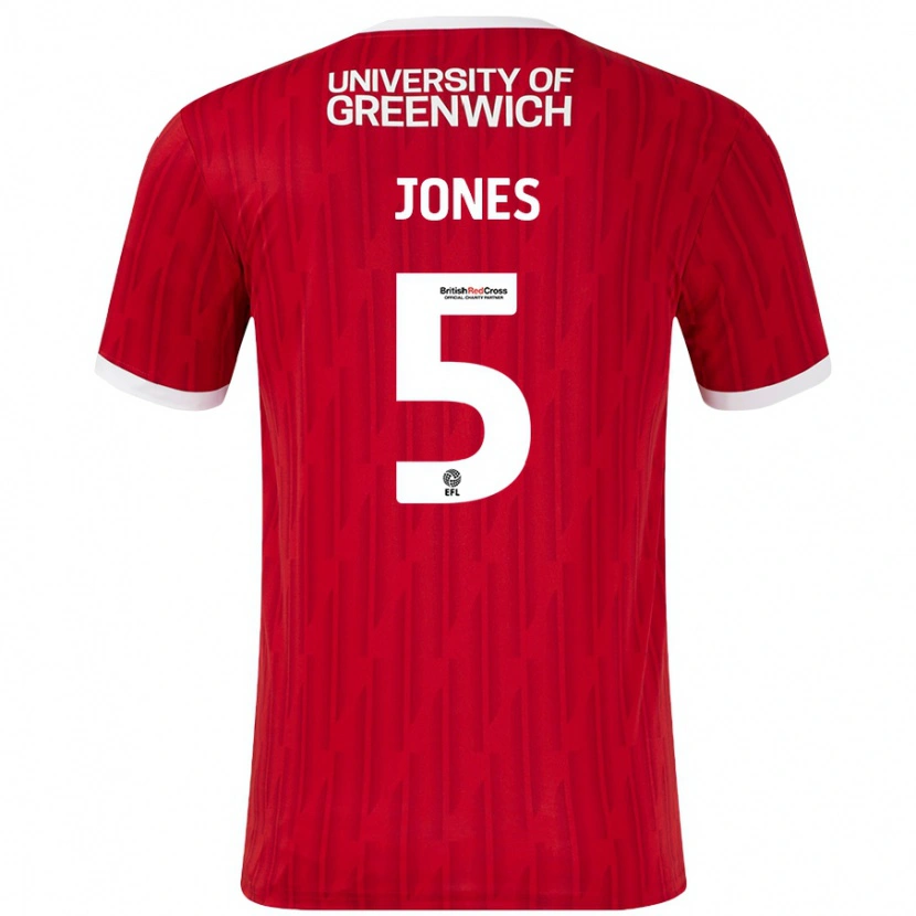 Danxen Kinder Lloyd Jones #5 Rot Weiß Heimtrikot Trikot 2024/25 T-Shirt Schweiz
