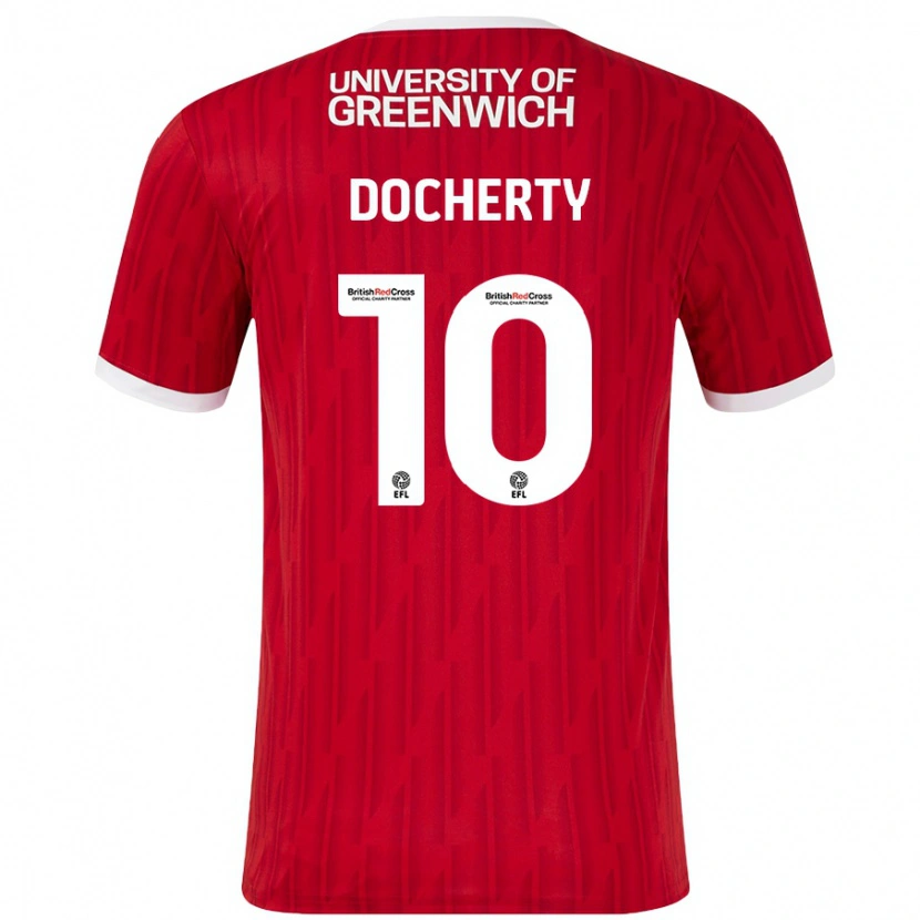 Danxen Kinder Greg Docherty #10 Rot Weiß Heimtrikot Trikot 2024/25 T-Shirt Schweiz