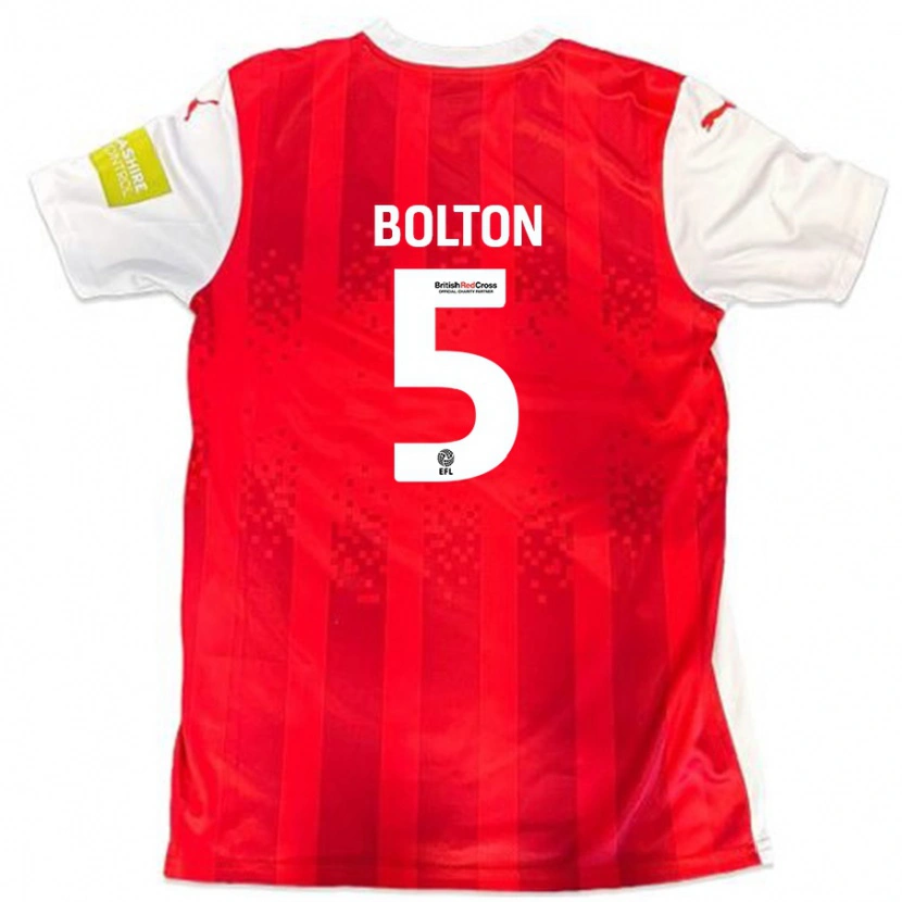 Danxen Kinder James Bolton #5 Rot Weiß Heimtrikot Trikot 2024/25 T-Shirt Schweiz