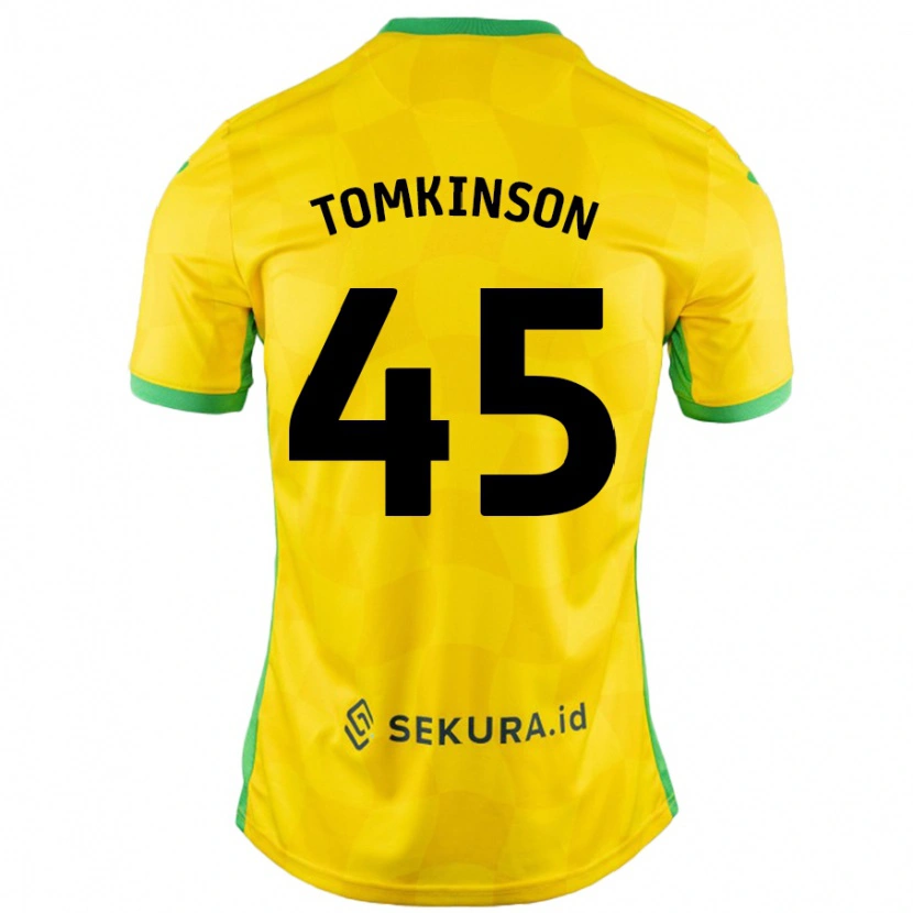 Danxen Kinder Jonathan Tomkinson #45 Gelb Grün Heimtrikot Trikot 2024/25 T-Shirt Schweiz