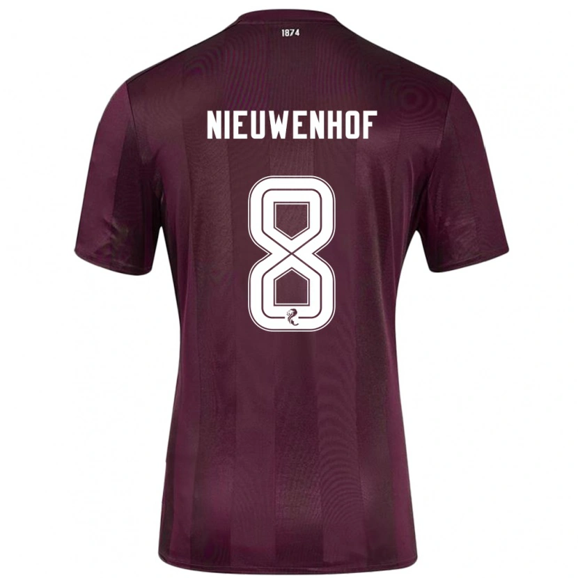Danxen Kinder Calem Nieuwenhof #8 Burgundrot Heimtrikot Trikot 2024/25 T-Shirt Schweiz