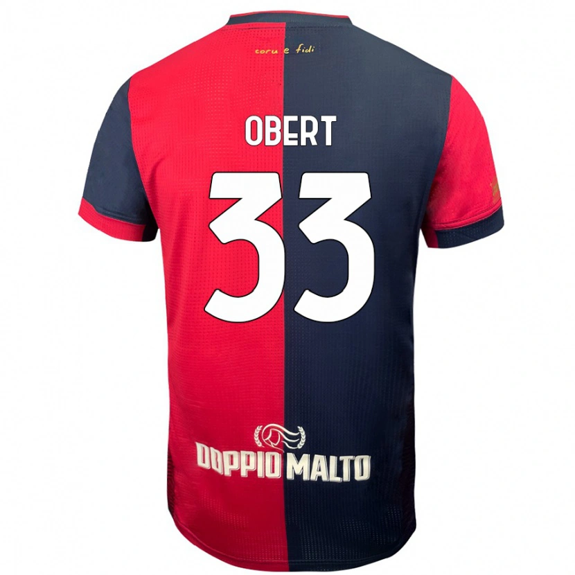 Danxen Kinder Adam Obert #33 Rot Dunkleres Blau Heimtrikot Trikot 2024/25 T-Shirt Schweiz