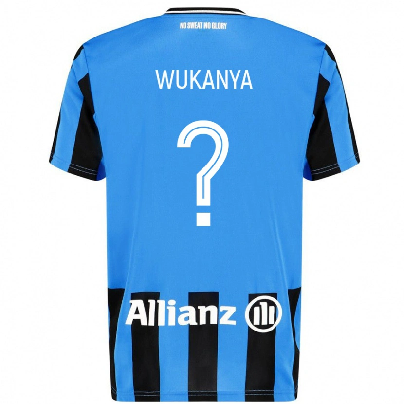Danxen Kinder Stéphane Wukanya #0 Himmelblau Schwarz Heimtrikot Trikot 2024/25 T-Shirt Schweiz