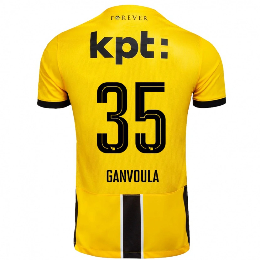 Danxen Kinder Silvere Ganvoula #35 Gelb Schwarz Heimtrikot Trikot 2024/25 T-Shirt Schweiz