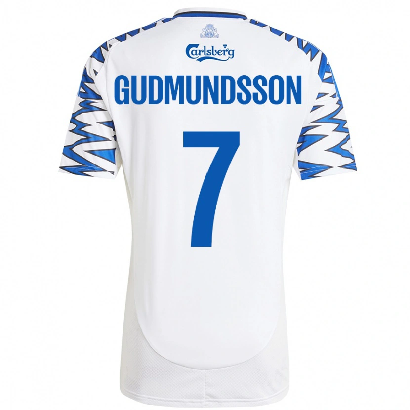 Danxen Kinder Galdur Gudmundsson #7 Weiß Himmelblau Heimtrikot Trikot 2024/25 T-Shirt Schweiz