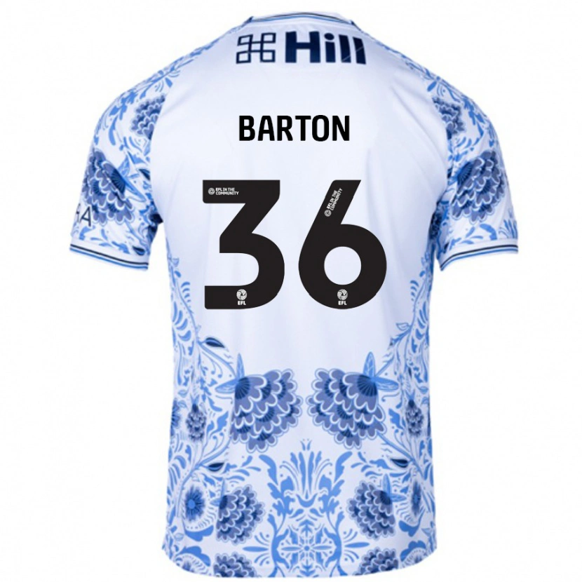 Danxen Kinder Dan Barton #36 Weiß Blau Auswärtstrikot Trikot 2024/25 T-Shirt Schweiz