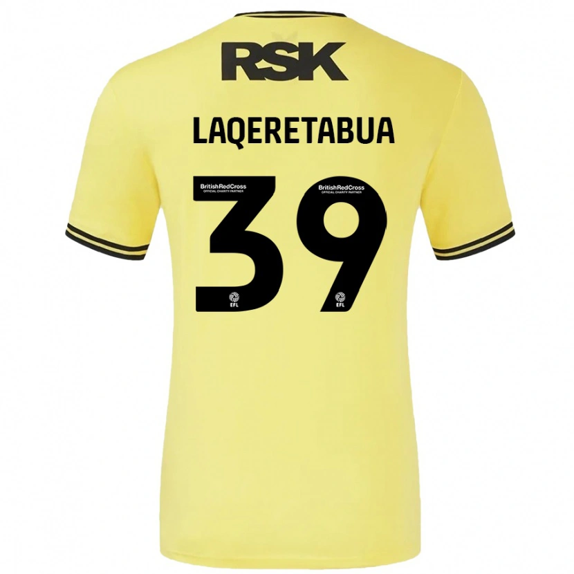 Danxen Kinder Josh Laqeretabua #39 Gelb Schwarz Auswärtstrikot Trikot 2024/25 T-Shirt Schweiz