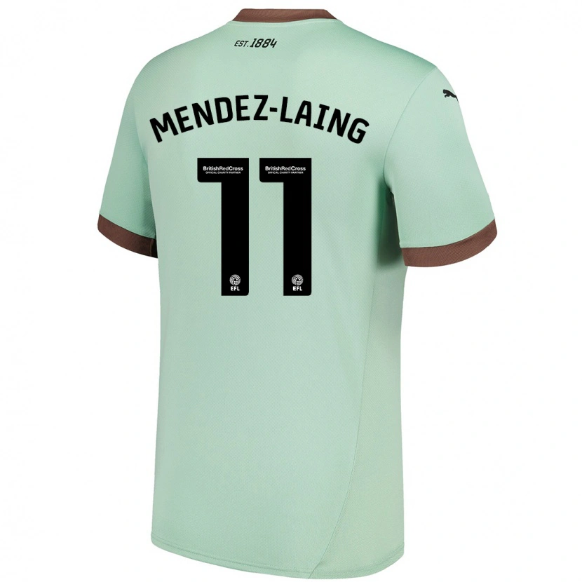 Danxen Kinder Nathaniel Méndez-Laing #11 Blassgrün Auswärtstrikot Trikot 2024/25 T-Shirt Schweiz