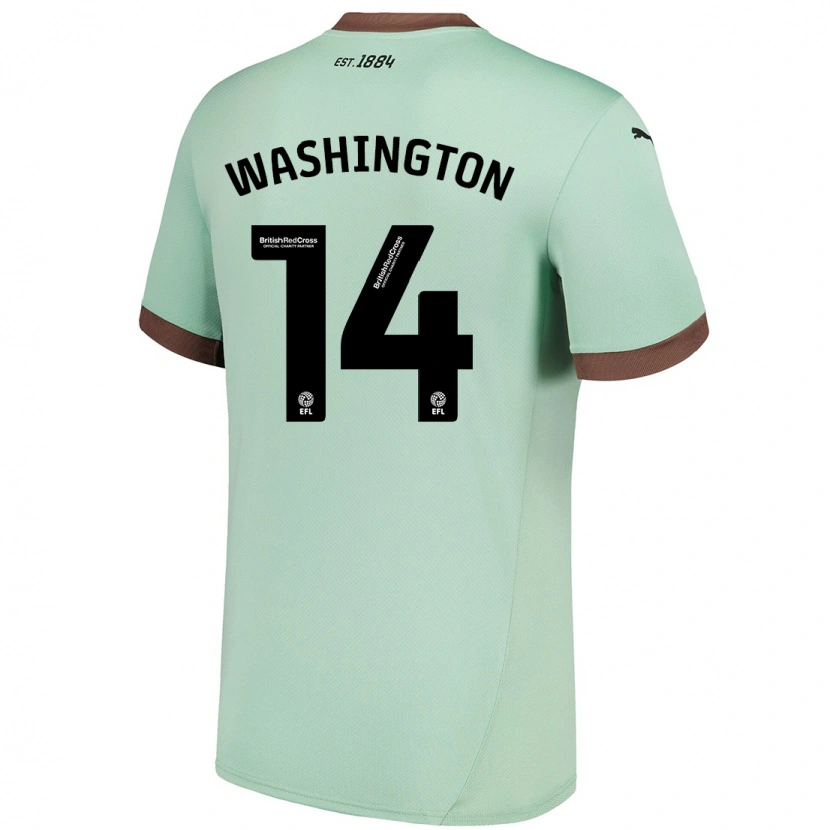 Danxen Kinder Conor Washington #14 Blassgrün Auswärtstrikot Trikot 2024/25 T-Shirt Schweiz
