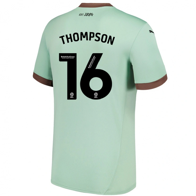 Danxen Kinder Liam Thompson #16 Blassgrün Auswärtstrikot Trikot 2024/25 T-Shirt Schweiz
