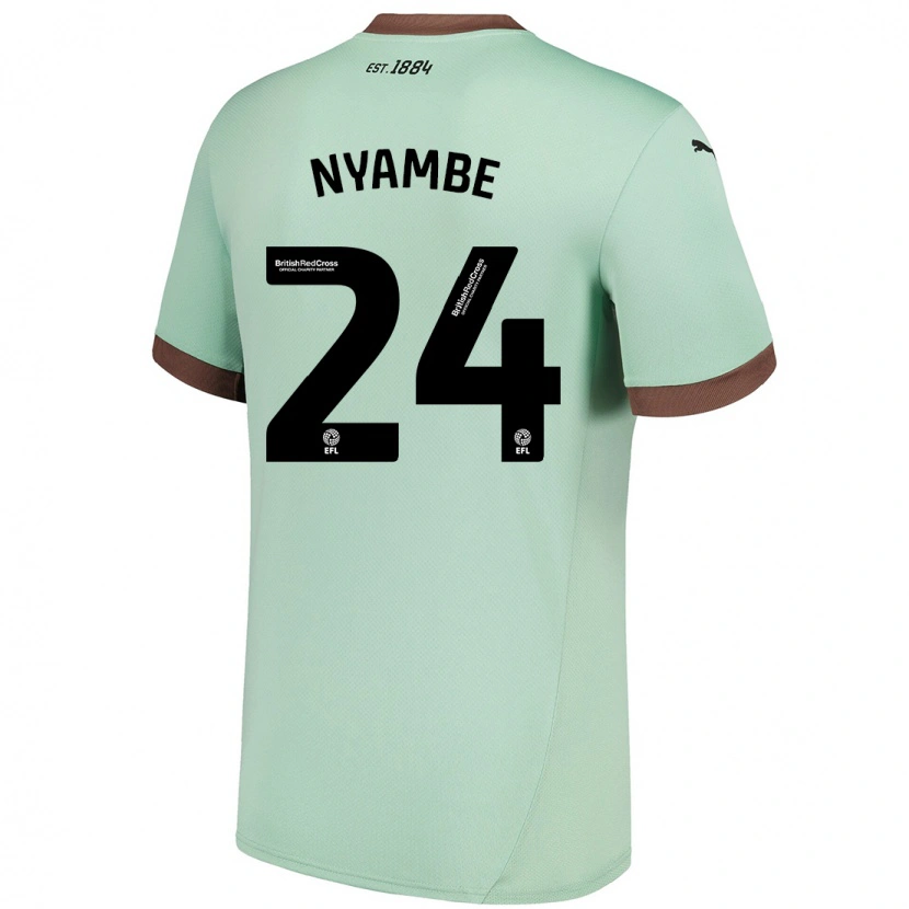 Danxen Kinder Ryan Nyambe #24 Blassgrün Auswärtstrikot Trikot 2024/25 T-Shirt Schweiz