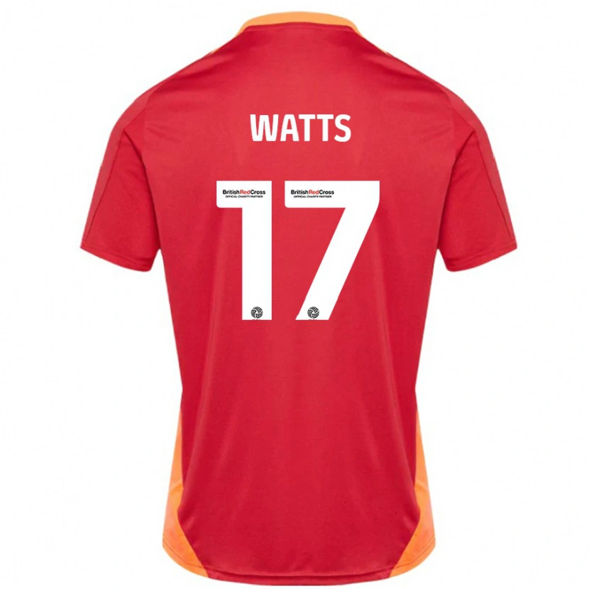 Danxen Kinder Caleb Watts #17 Blau Cremeweiß Auswärtstrikot Trikot 2024/25 T-Shirt Schweiz