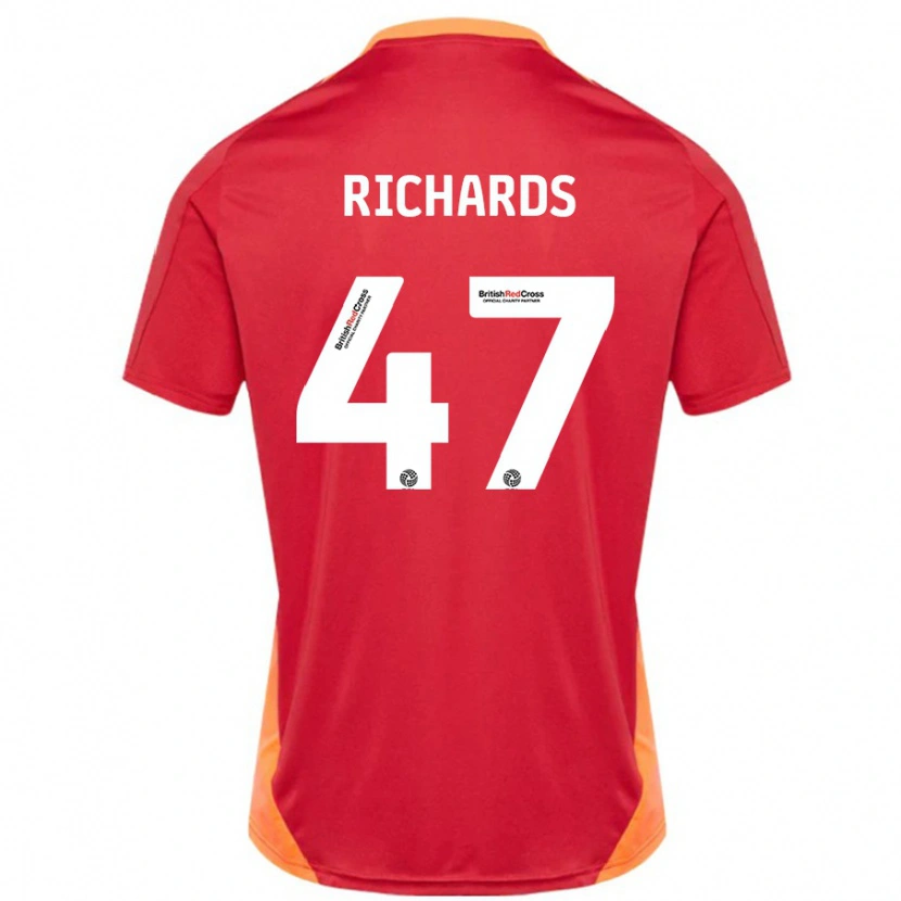 Danxen Kinder Jake Richards #47 Blau Cremeweiß Auswärtstrikot Trikot 2024/25 T-Shirt Schweiz