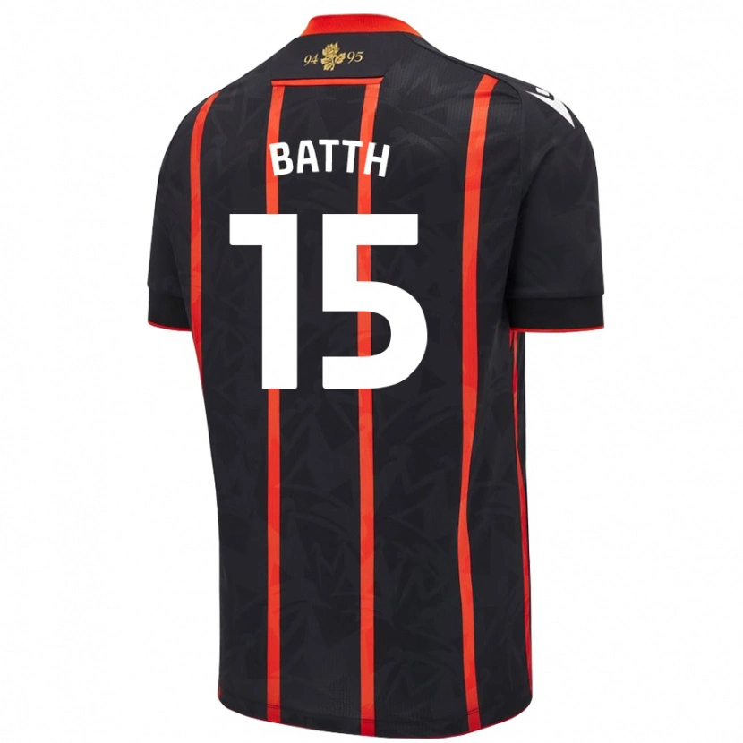 Danxen Kinder Danny Batth #15 Schwarz Rot Auswärtstrikot Trikot 2024/25 T-Shirt Schweiz