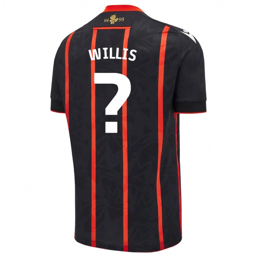 Danxen Kinder Nathan Willis #0 Schwarz Rot Auswärtstrikot Trikot 2024/25 T-Shirt Schweiz