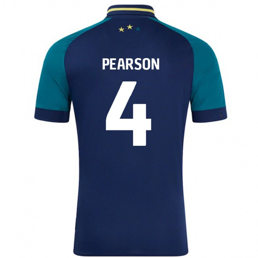 Danxen Kinder Matty Pearson #4 Marine Dunkelgrün Auswärtstrikot Trikot 2024/25 T-Shirt Schweiz
