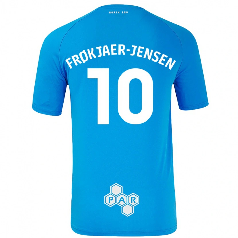 Danxen Kinder Mads Frøkjaer-Jensen #10 Himmelblau Auswärtstrikot Trikot 2024/25 T-Shirt Schweiz