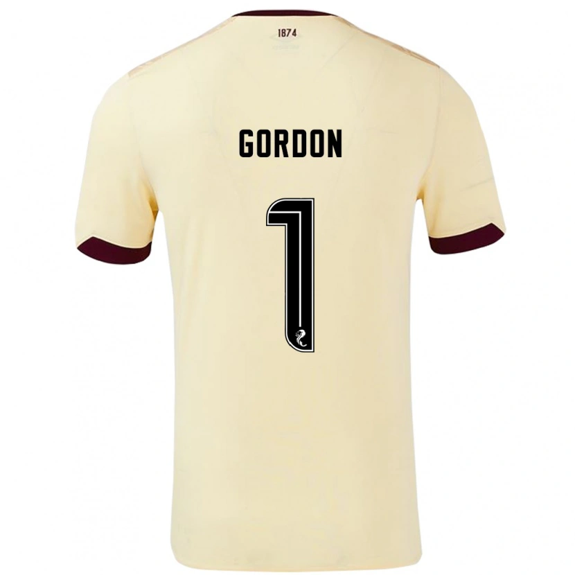 Danxen Kinder Craig Gordon #1 Creme Burgunderrot Auswärtstrikot Trikot 2024/25 T-Shirt Schweiz