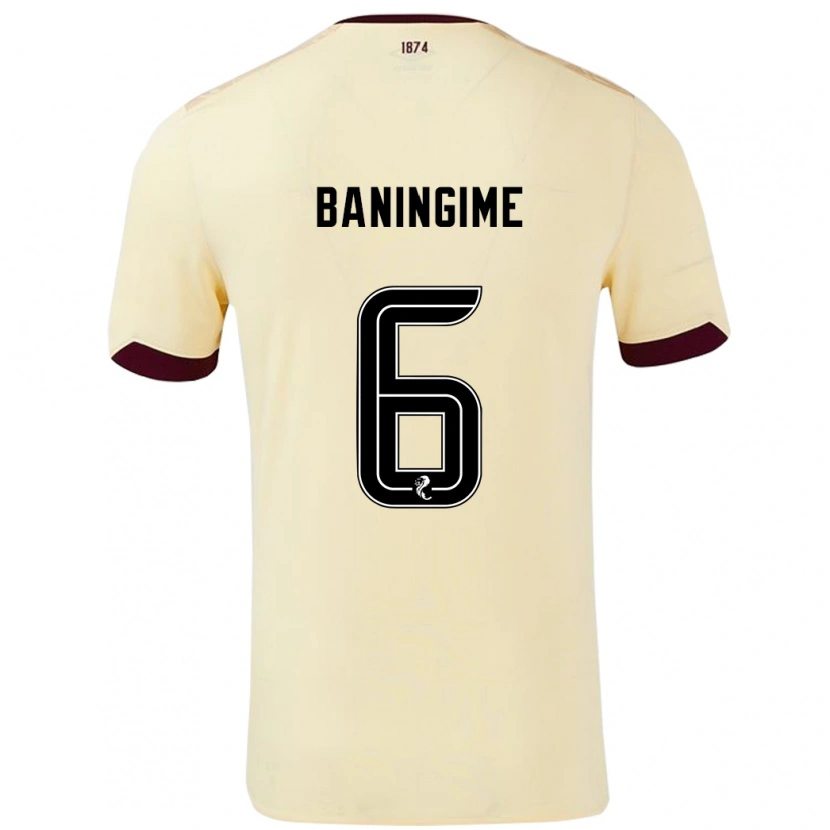 Danxen Kinder Beni Baningime #6 Creme Burgunderrot Auswärtstrikot Trikot 2024/25 T-Shirt Schweiz