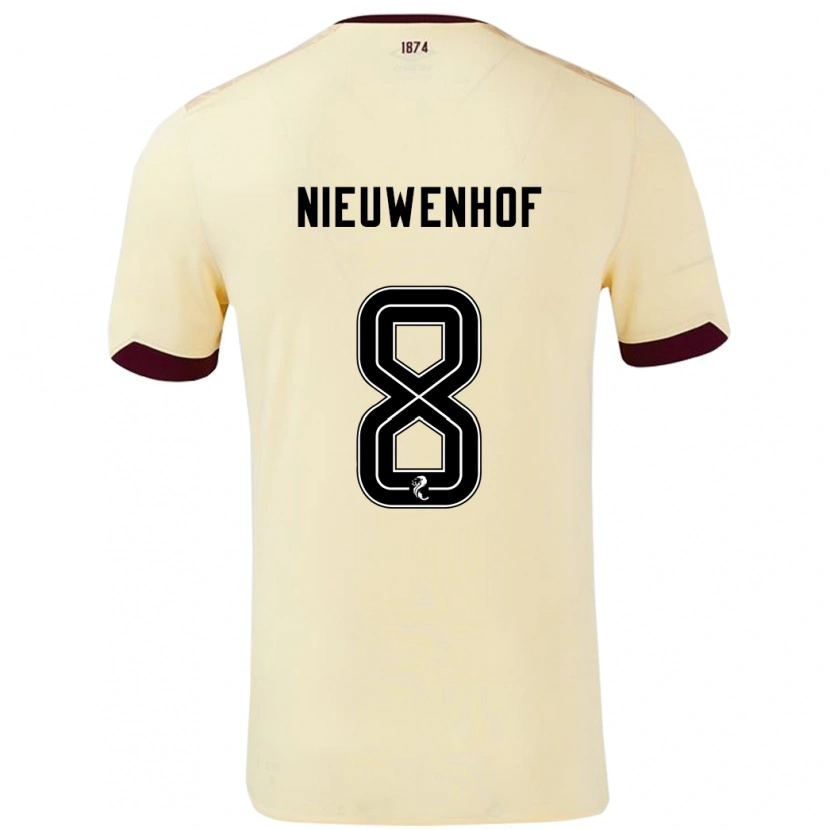 Danxen Kinder Calem Nieuwenhof #8 Creme Burgunderrot Auswärtstrikot Trikot 2024/25 T-Shirt Schweiz