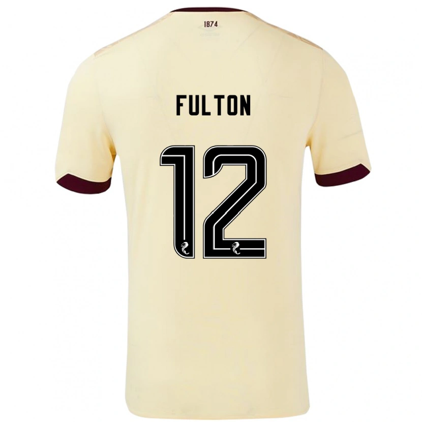 Danxen Kinder Ryan Fulton #12 Creme Burgunderrot Auswärtstrikot Trikot 2024/25 T-Shirt Schweiz