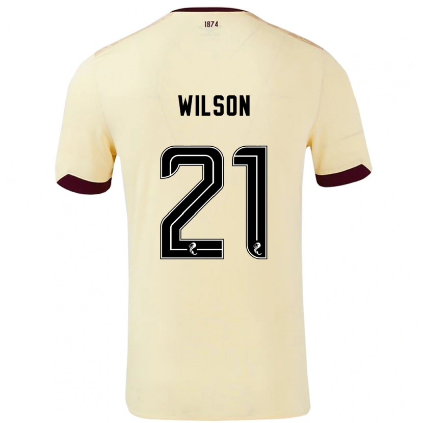 Danxen Kinder James Wilson #21 Creme Burgunderrot Auswärtstrikot Trikot 2024/25 T-Shirt Schweiz