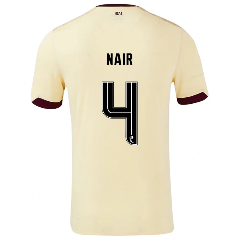 Danxen Kinder Kenzi Nair #4 Creme Burgunderrot Auswärtstrikot Trikot 2024/25 T-Shirt Schweiz