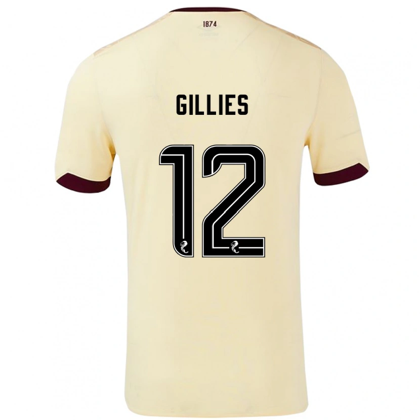 Danxen Kinder Matthew Gillies #12 Creme Burgunderrot Auswärtstrikot Trikot 2024/25 T-Shirt Schweiz