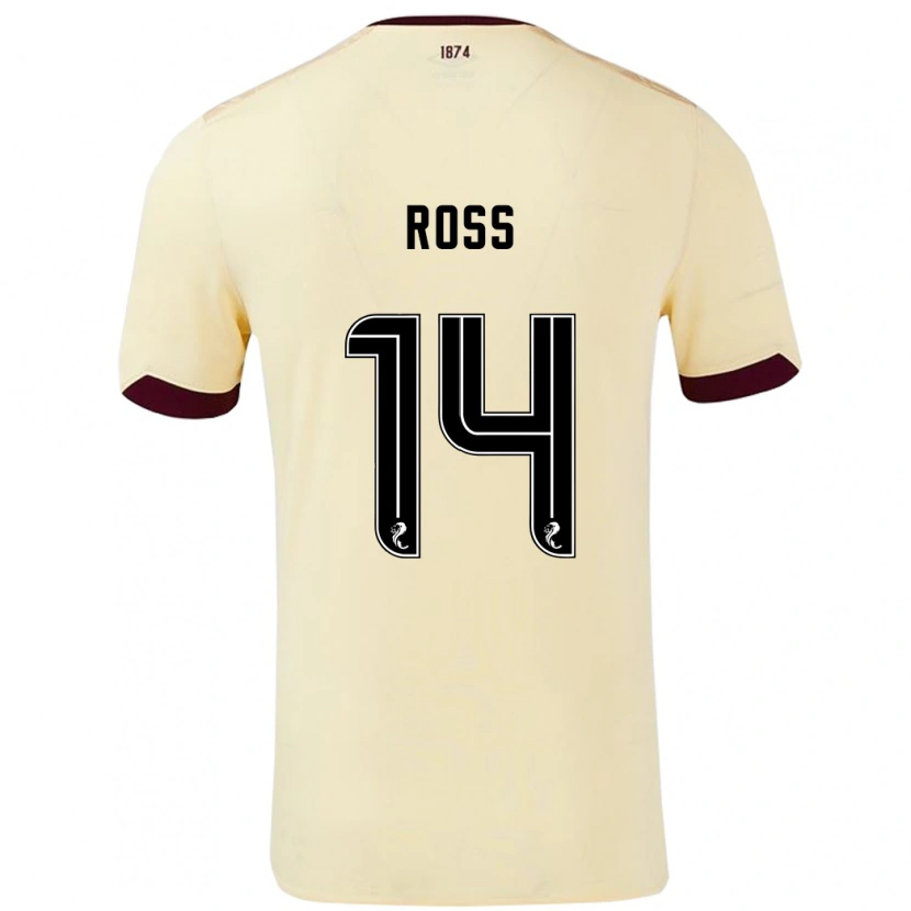 Danxen Kinder Mackenzie Ross #14 Creme Burgunderrot Auswärtstrikot Trikot 2024/25 T-Shirt Schweiz