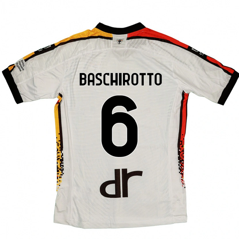 Danxen Kinder Federico Baschirotto #6 Weiß Schwarz Auswärtstrikot Trikot 2024/25 T-Shirt Schweiz