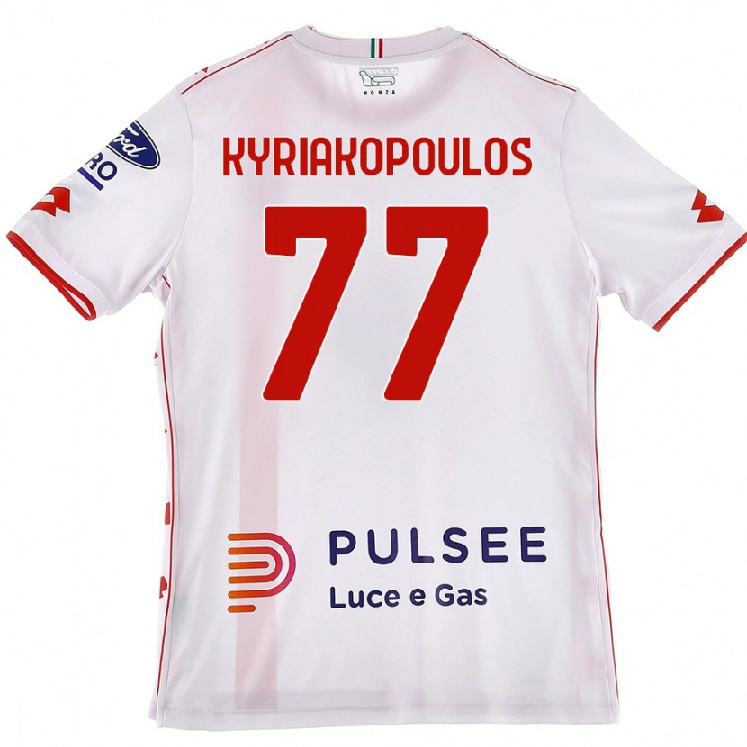 Danxen Kinder Georgios Kyriakopoulos #77 Weiß Rot Auswärtstrikot Trikot 2024/25 T-Shirt Schweiz