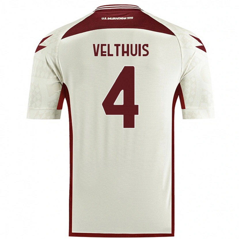 Danxen Kinder Tijs Velthuis #4 Cremefarben Auswärtstrikot Trikot 2024/25 T-Shirt Schweiz