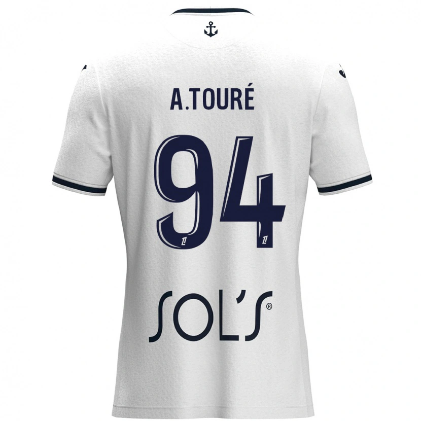 Danxen Kinder Abdoulaye Touré #94 Weiß Dunkelblau Auswärtstrikot Trikot 2024/25 T-Shirt Schweiz