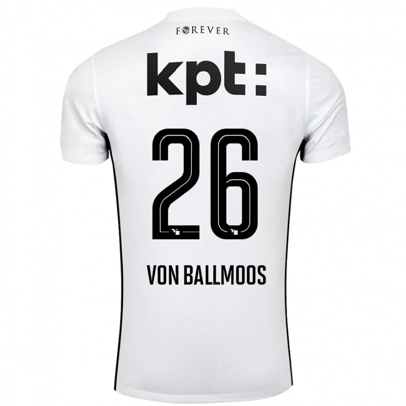 Danxen Kinder David Von Ballmoos #26 Weiß Schwarz Auswärtstrikot Trikot 2024/25 T-Shirt Schweiz