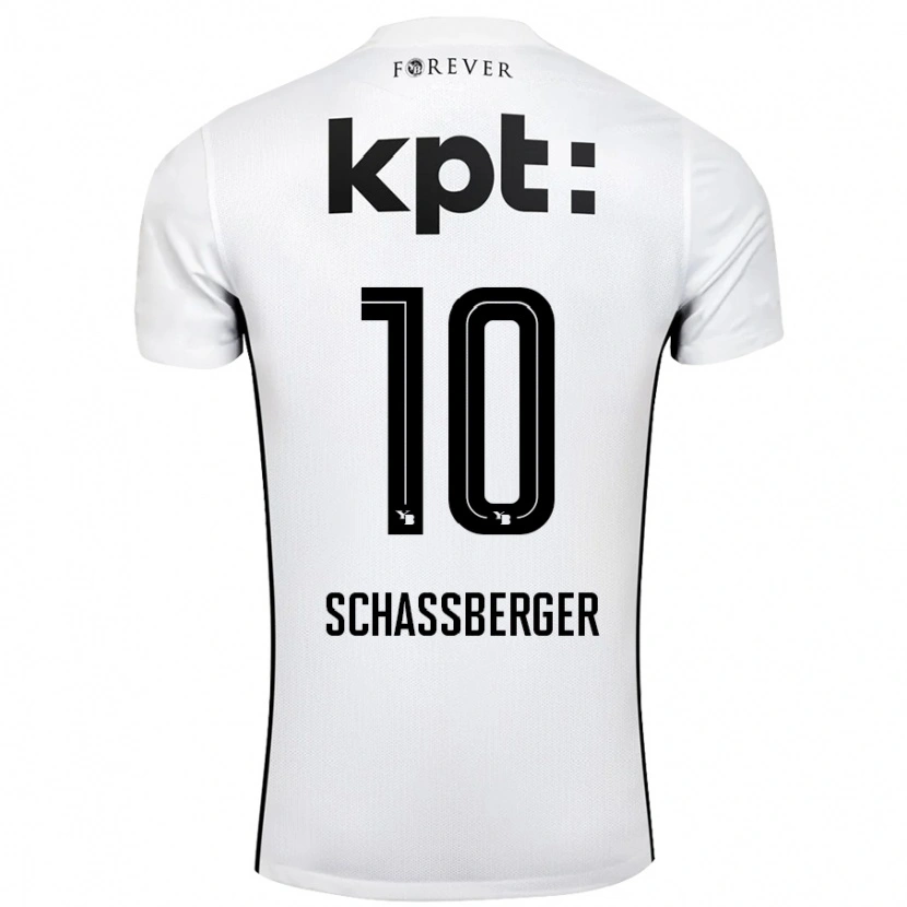 Danxen Kinder Julia Schassberger #10 Weiß Schwarz Auswärtstrikot Trikot 2024/25 T-Shirt Schweiz