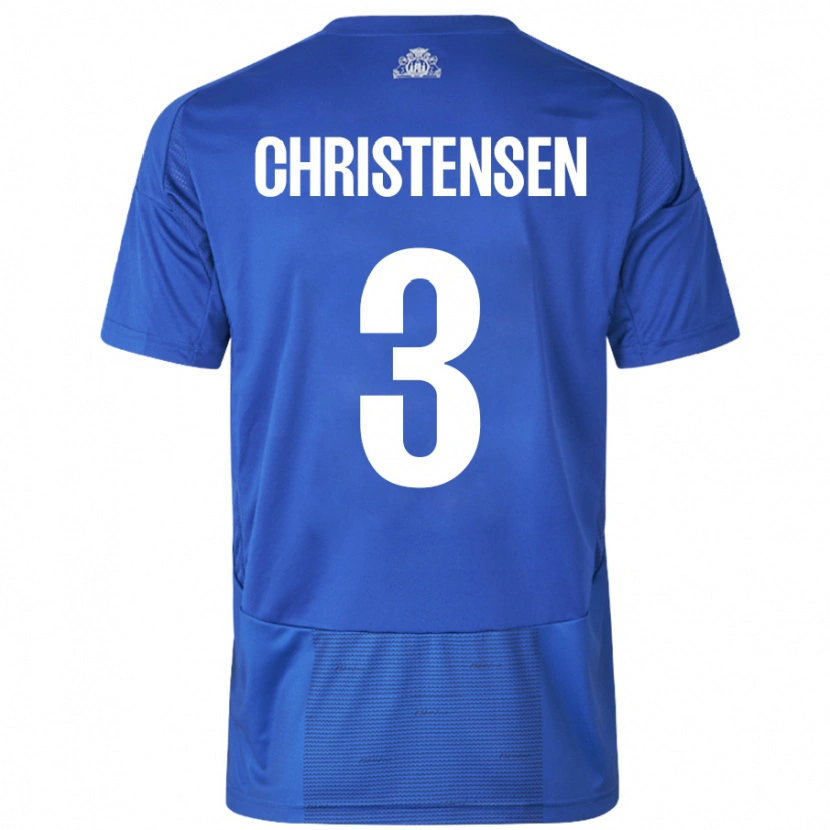 Danxen Kinder Sebastian Christensen #3 Weiß Blau Auswärtstrikot Trikot 2024/25 T-Shirt Schweiz