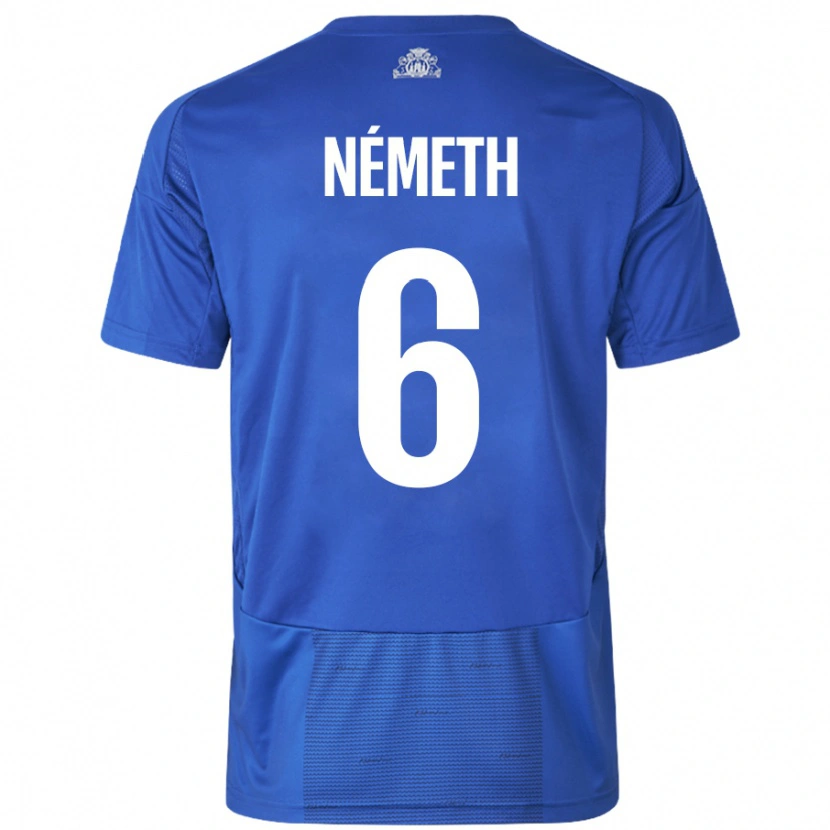 Danxen Kinder Hunor Németh #6 Weiß Blau Auswärtstrikot Trikot 2024/25 T-Shirt Schweiz