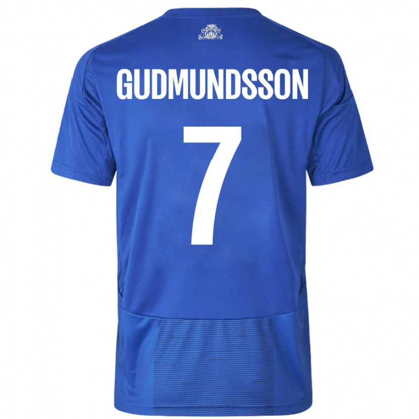 Danxen Kinder Galdur Gudmundsson #7 Weiß Blau Auswärtstrikot Trikot 2024/25 T-Shirt Schweiz
