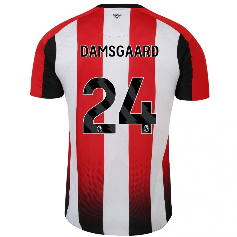 Danxen Herren Mikkel Damsgaard #24 Rot Weiß Heimtrikot Trikot 2024/25 T-Shirt Schweiz