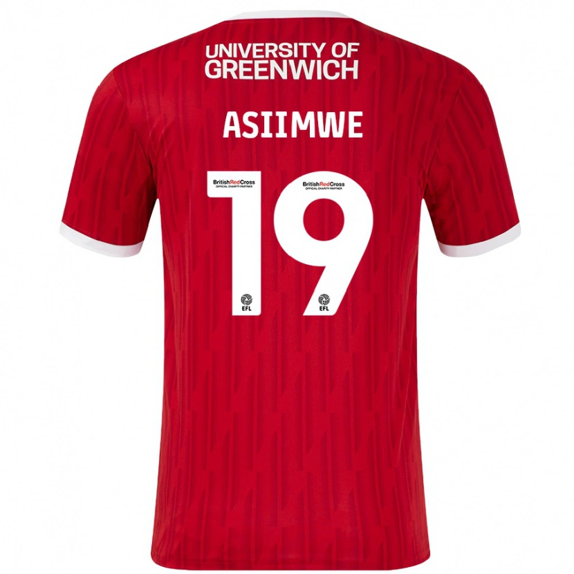 Danxen Herren Nathan Asiimwe #19 Rot Weiß Heimtrikot Trikot 2024/25 T-Shirt Schweiz