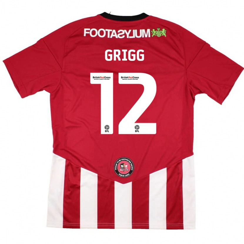 Danxen Herren Katie Grigg #12 Rot Weiß Heimtrikot Trikot 2024/25 T-Shirt Schweiz