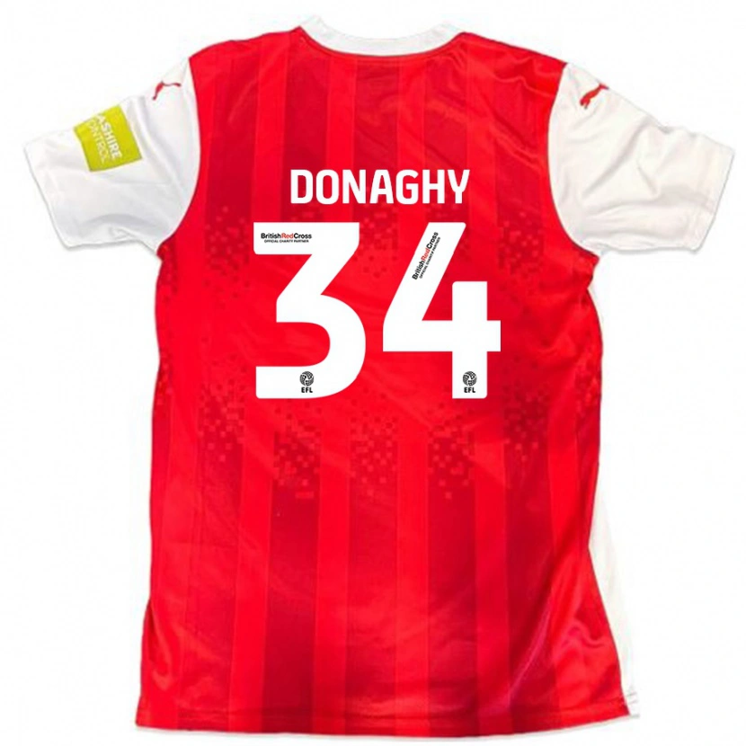 Danxen Herren Tom Donaghy #34 Rot Weiß Heimtrikot Trikot 2024/25 T-Shirt Schweiz