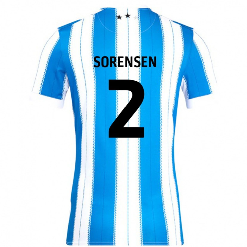 Danxen Herren Lasse Sørensen #2 Blau Weiß Heimtrikot Trikot 2024/25 T-Shirt Schweiz