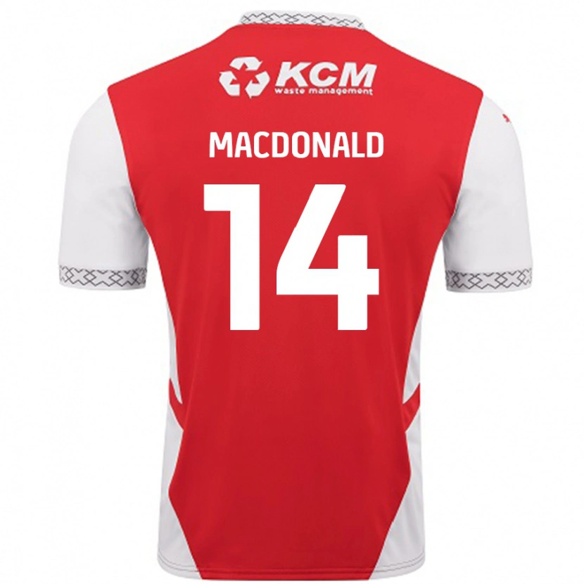 Danxen Herren Alex Macdonald #14 Rot Weiß Heimtrikot Trikot 2024/25 T-Shirt Schweiz