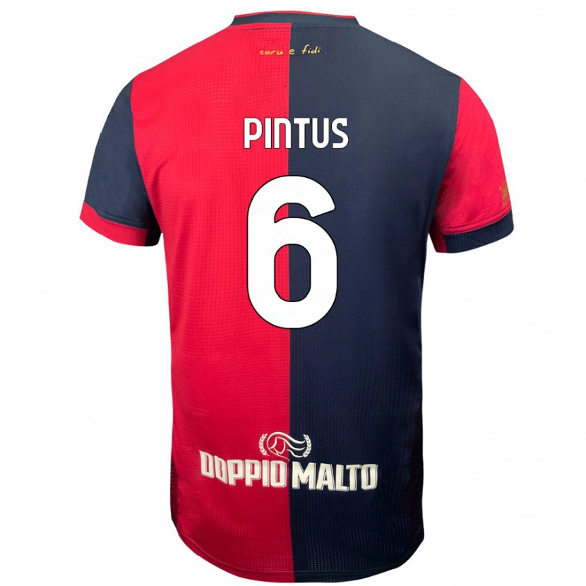 Danxen Herren Nicola Pintus #6 Rot Dunkleres Blau Heimtrikot Trikot 2024/25 T-Shirt Schweiz
