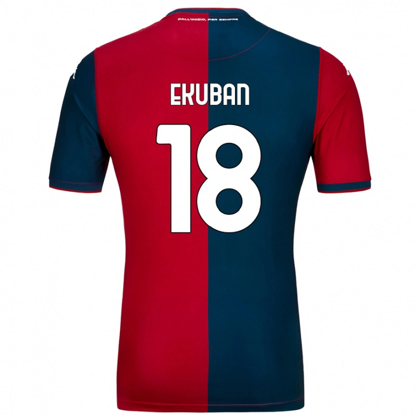 Danxen Herren Caleb Ekuban #18 Rot Dunkelblau Heimtrikot Trikot 2024/25 T-Shirt Schweiz